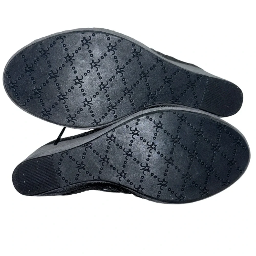 Johnston Murphy Maddie Caged Wedge Platform Sandals Pewter Leather